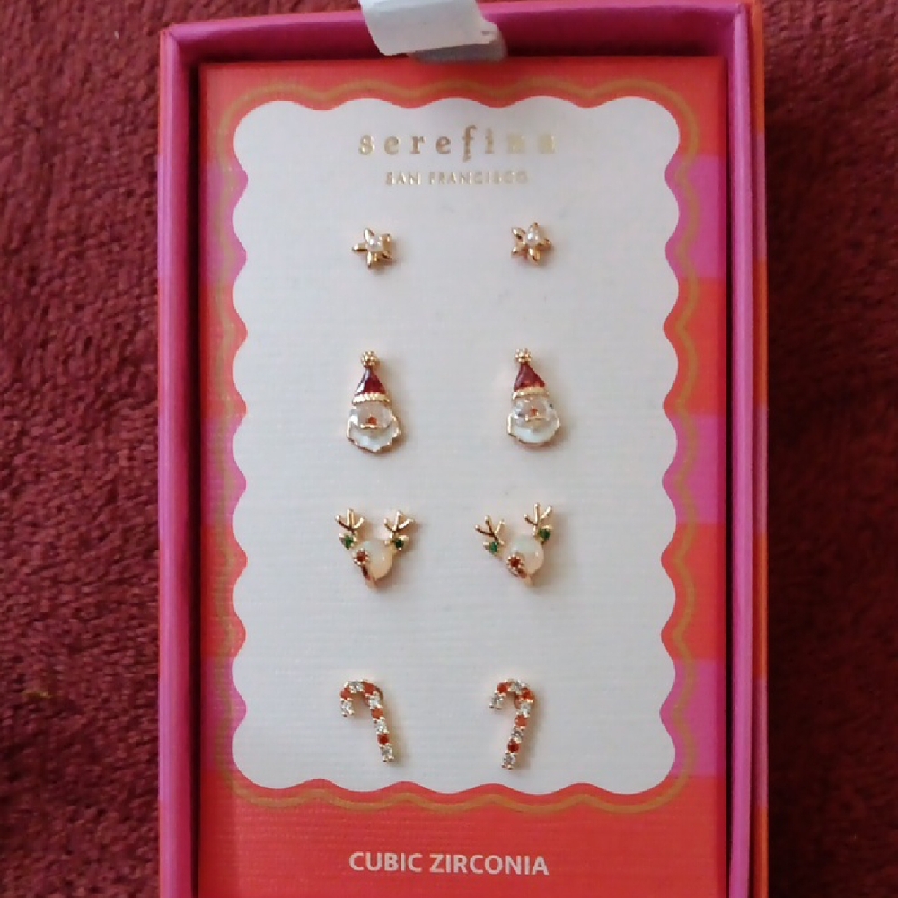 Serefina Cubic Zirconia Holiday Earrings Set